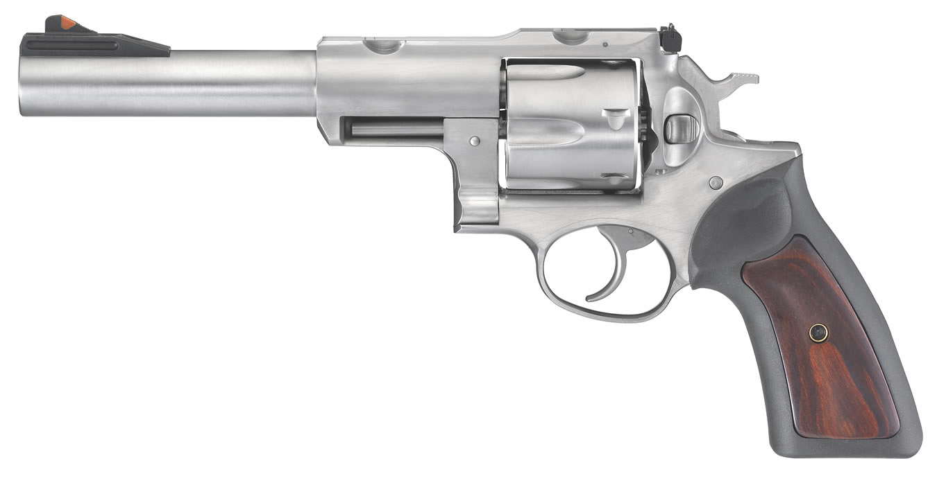 RUGER Super Redhawk 10mm 7.5" 6rd Revolver | Stainless w/ Rubber + Hardwood Grips
