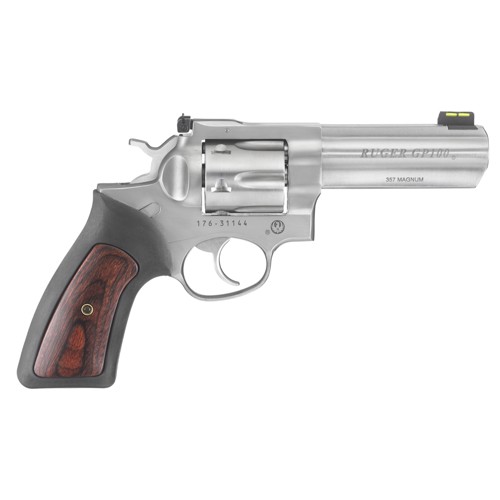 RUGER GP100 357 Mag  38 Special 42 6rd Revolver  Stainless w Rubber Grips