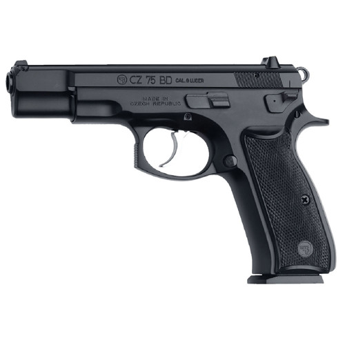 CZUSA 75 BD 9mm 47 16rd Pistol  Black Polycoat Steel Frame w Beavertail