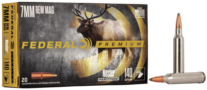 Federal Federal P7RG Premium 7mm Rem Mag 140 GR Nosler Partition Np 20 Bx 10 Cs