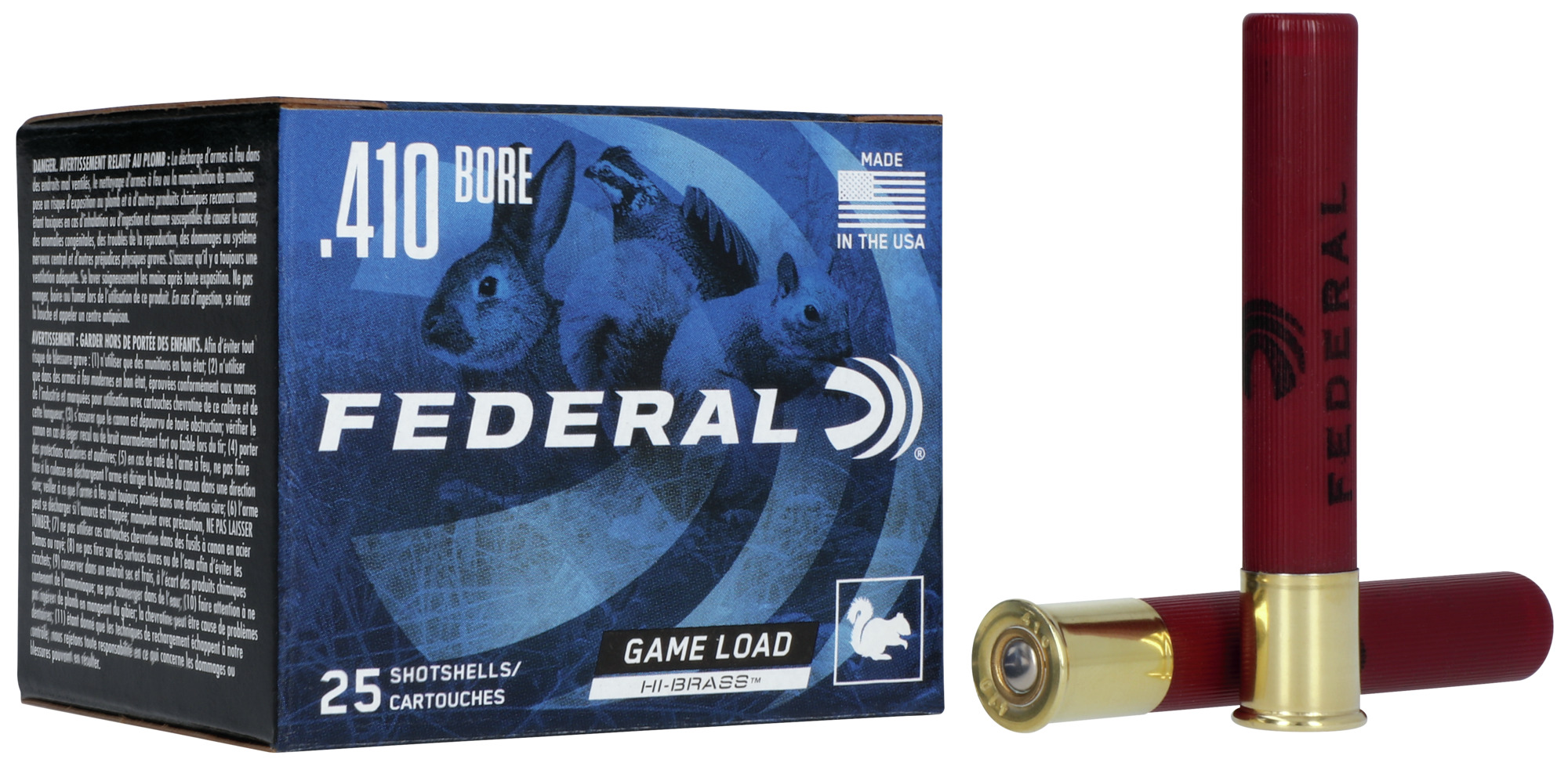 Federal FEDERAL AMMO Game Load Upland Hi-Brass 410 Gauge 4 Shot | 25 Rounds