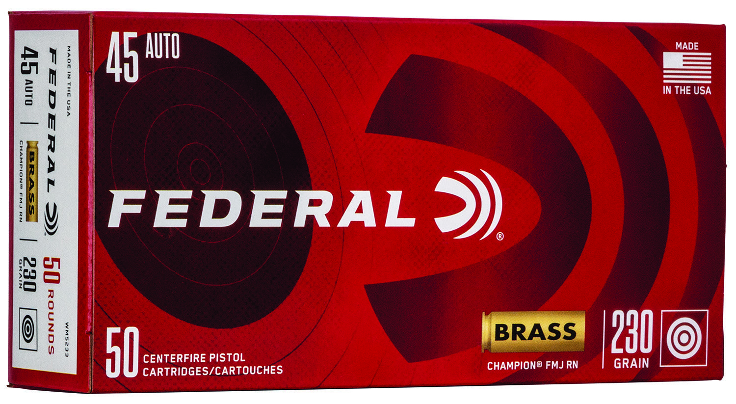 Federal Federal WM5233 Champion 45 ACP 230 GR Full Metal Jacket FMJ 50 Bx 20 Cs