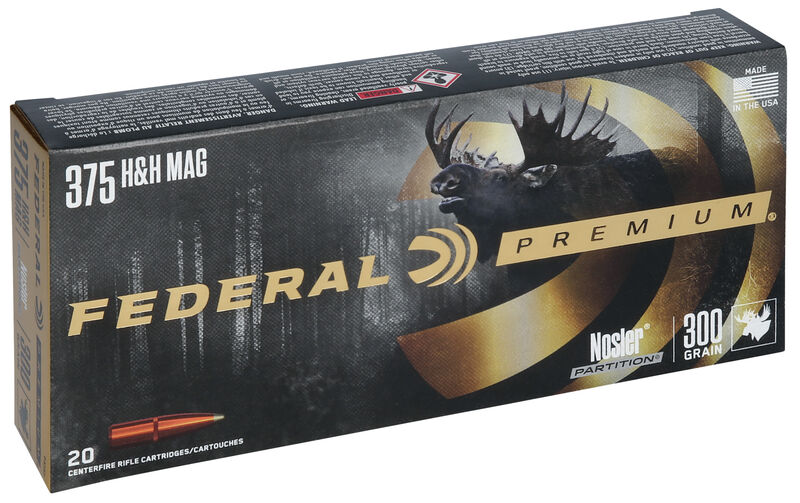 Federal Federal P375F Premium 375 Hh Mag 300 GR Nosler Partition Np 20 Bx 10 Cs
