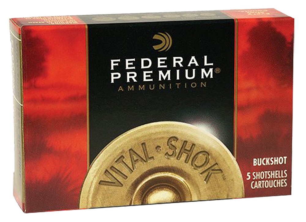 Federal FEDERAL AMMO 12Ga 2-3/4" Max. 9 Pellets-00 Buck 5rd Vital-Shok
