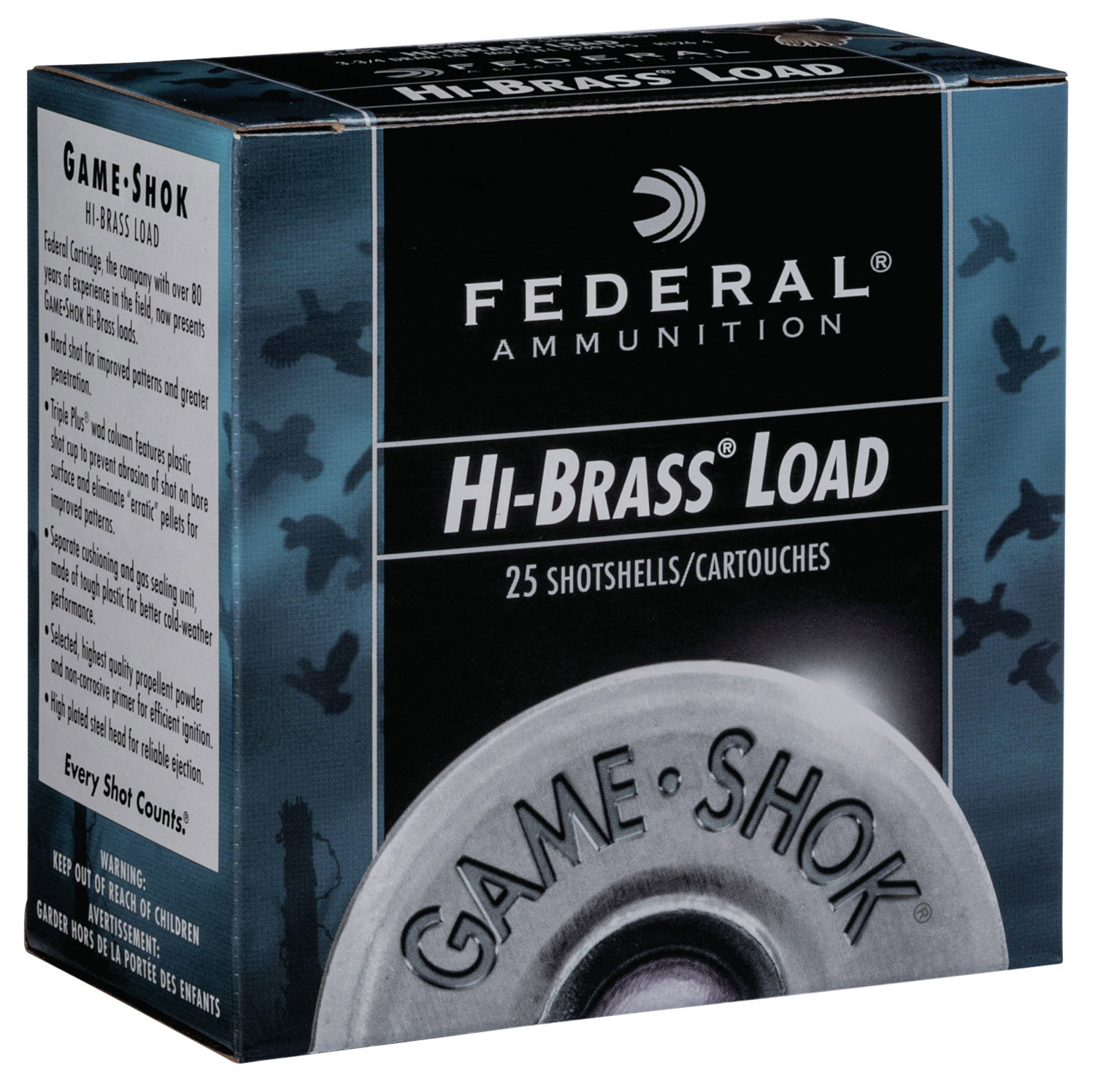 Federal H2044 Game-Shok High Brass 20Gauge 2.75″ 1oz 4Shot 25 Per Box/10 Case