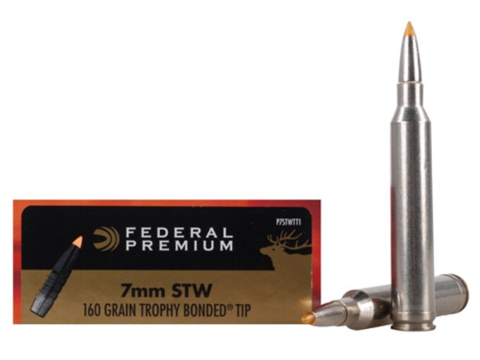 Federal Federal P7STWTT1 Premium 7mm Stw 160 GR Trophy Bonded Tip TB 20 Bx 10 Cs