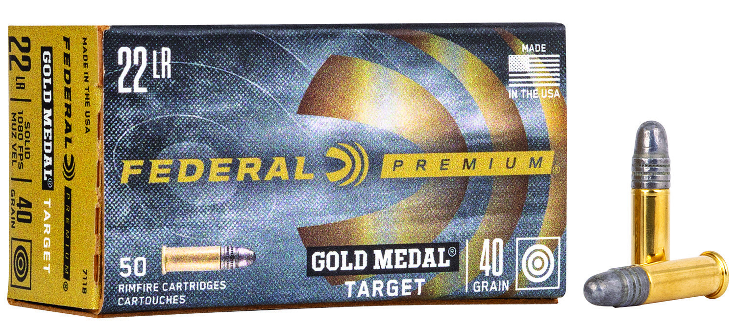 Federal FEDERAL AMMO Gold Medal 22LR 40gr Round Nose Ammunition | 50 Rounds