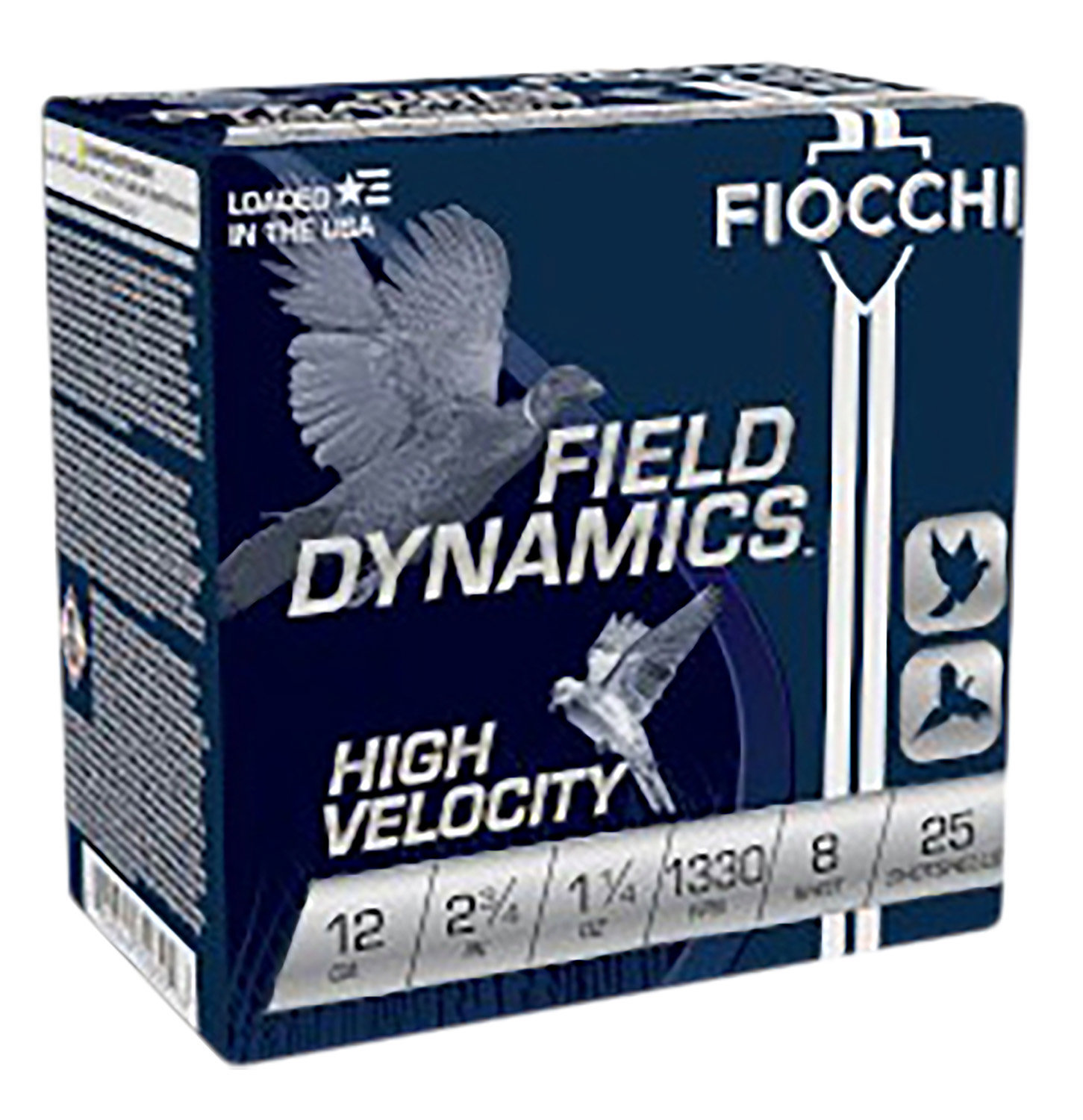 Fiocchi 12HV8 Field Dynamics High Velocity 12Gauge 2.75″ 1 1/4oz 8Shot 25 Per Box/10 Case