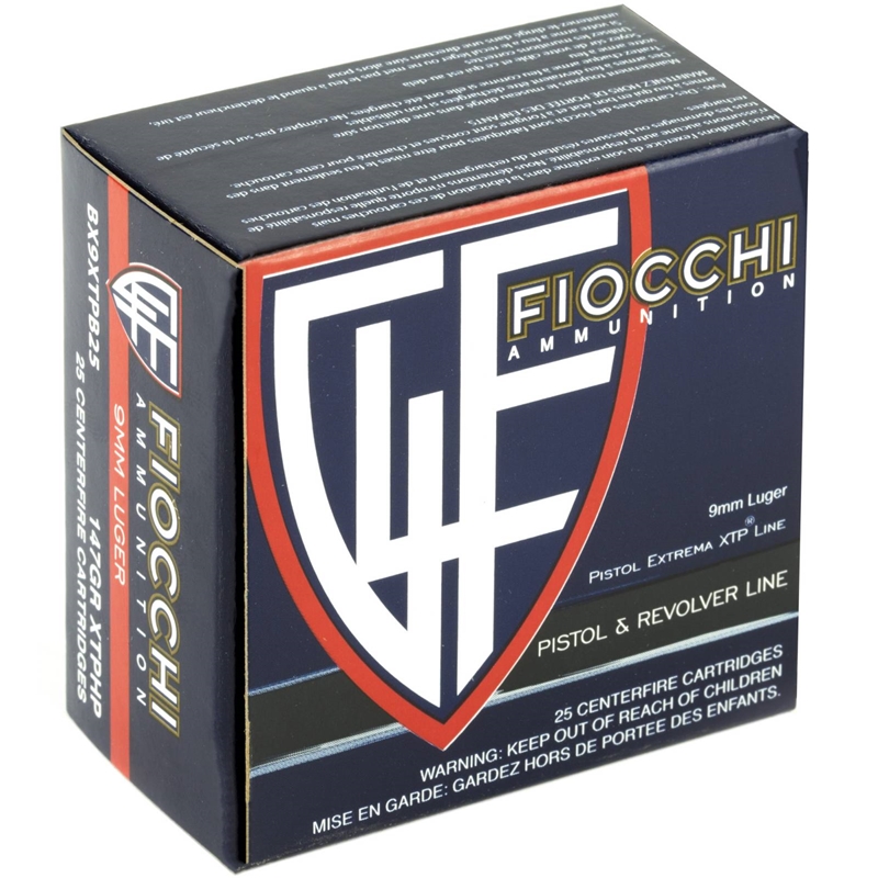 Fiocchi Fiocchi 9XTPB25 Extrema 9mm Luger 147 GR XTP Hollow Point 25 Bx 20 Cs