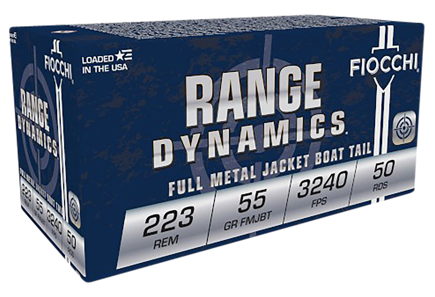 Fiocchi FIOCCHI Range Dynamics 223 Rem 55gr Full Metal Jacket Boat Tail Ammunition | 50 Rounds