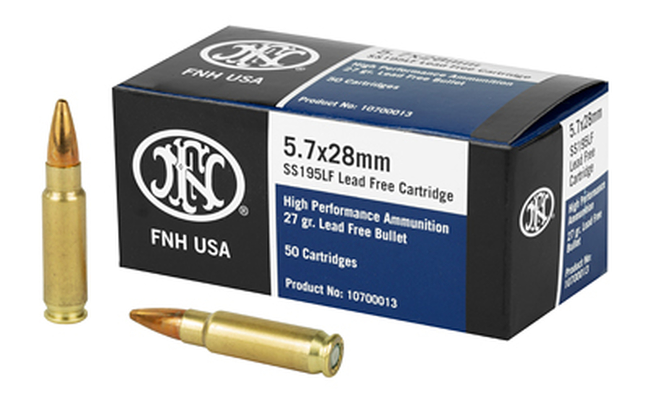 FN AMERICA Lead Free 5.7x28mm 27gr Brass Ammunition | 50 Rounds