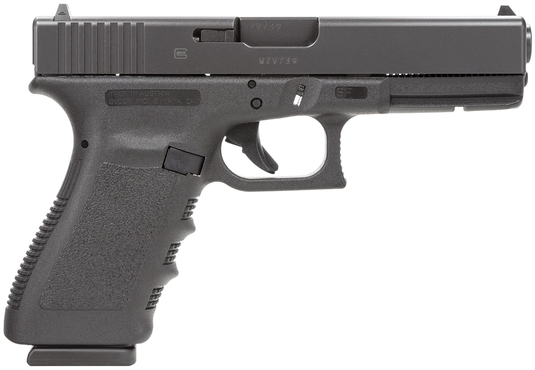 Glock Glock 20SF Semi-Automatic 10mm Pistol, 4.61" Barrel, (2) 15 Round Magazines - PF2050203