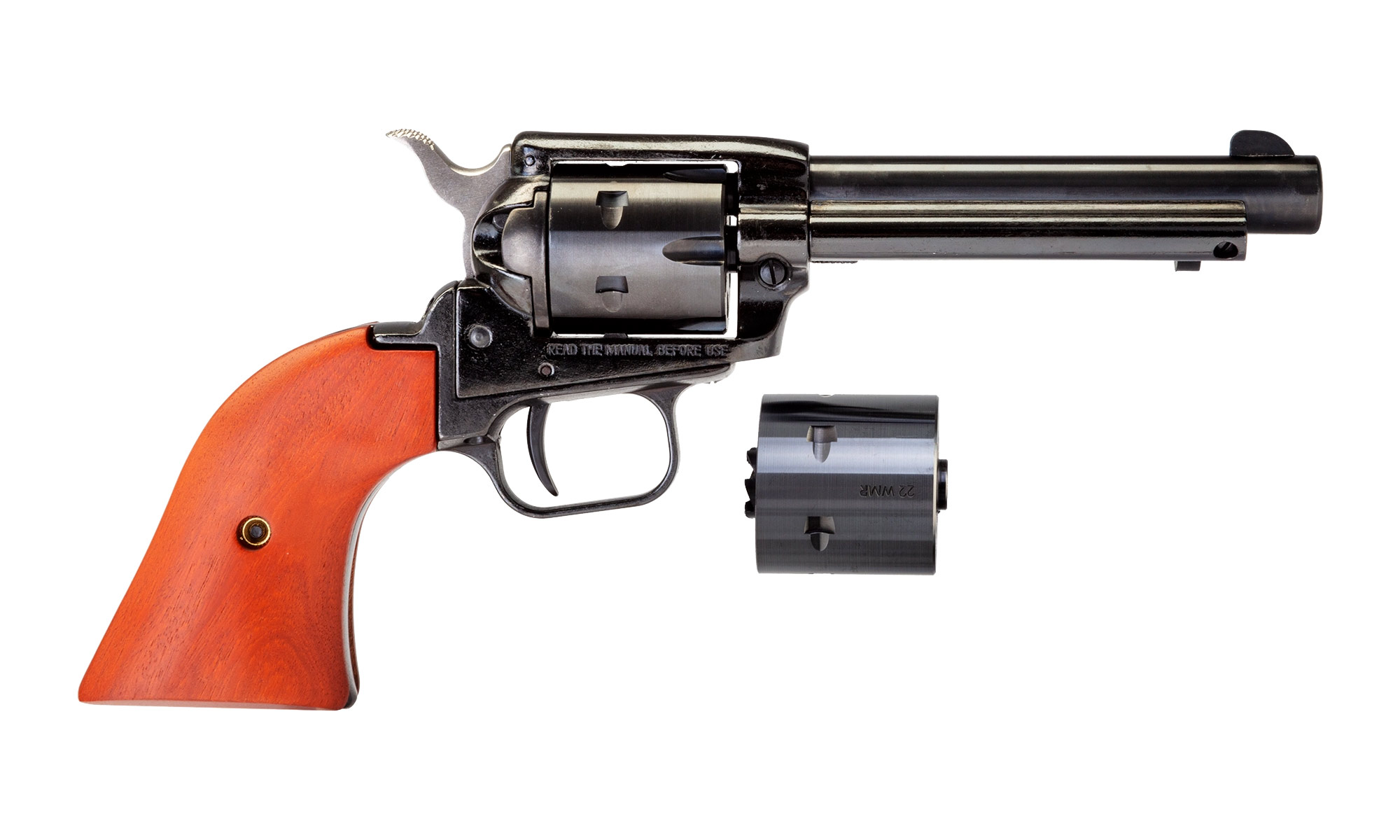 HERITAGE MANUFACTURING Rough Rider 22 LR / 22 WMR 4.75" 6rd Revolver - Blued / Cocobolo