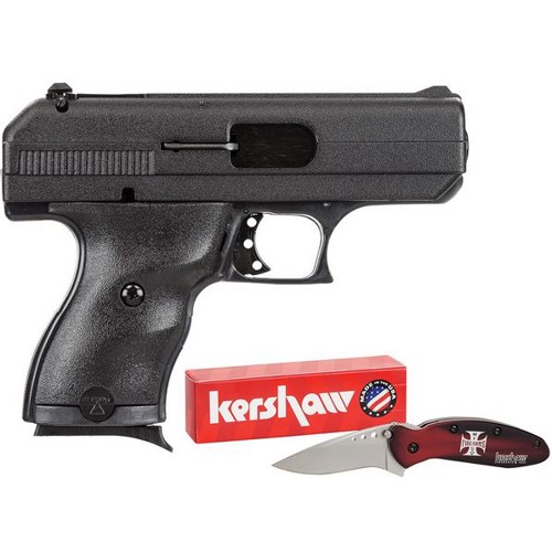 HIPOINT C9 9mm 35 8rd Pistol w Hard Case  Kershaw Knife  Black