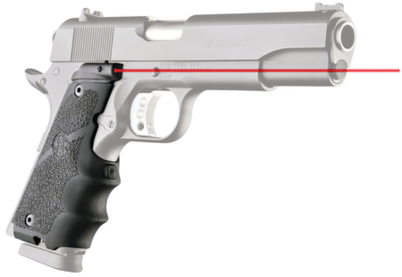 Hogue HOGUE Laser Enhanced Grip Red Laser Govt Grip Black