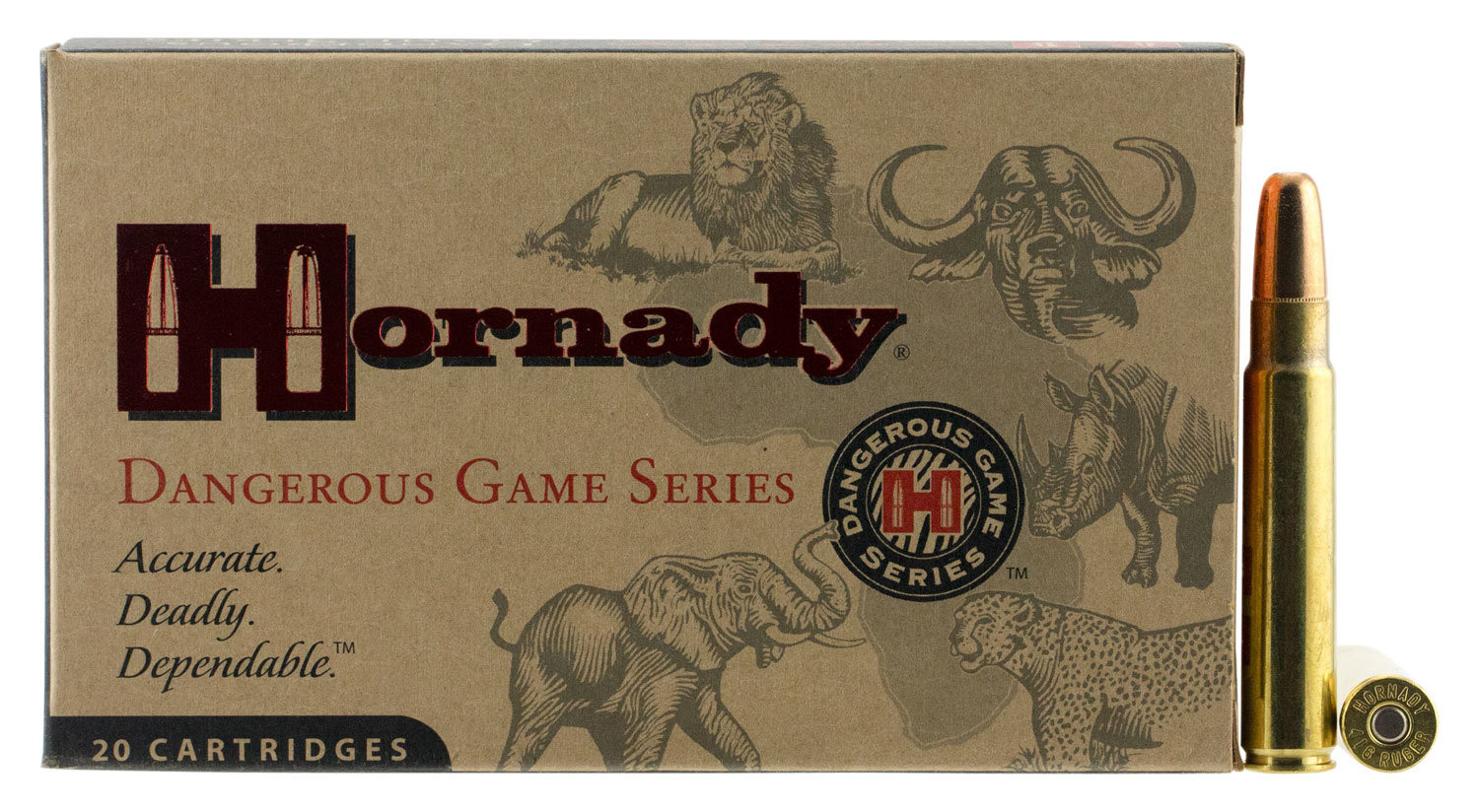 Hornady Hornady 82666 Dangerous Game 416 RUGER 400 GR Dangerous Game Solid 20 Bx 6 Cs