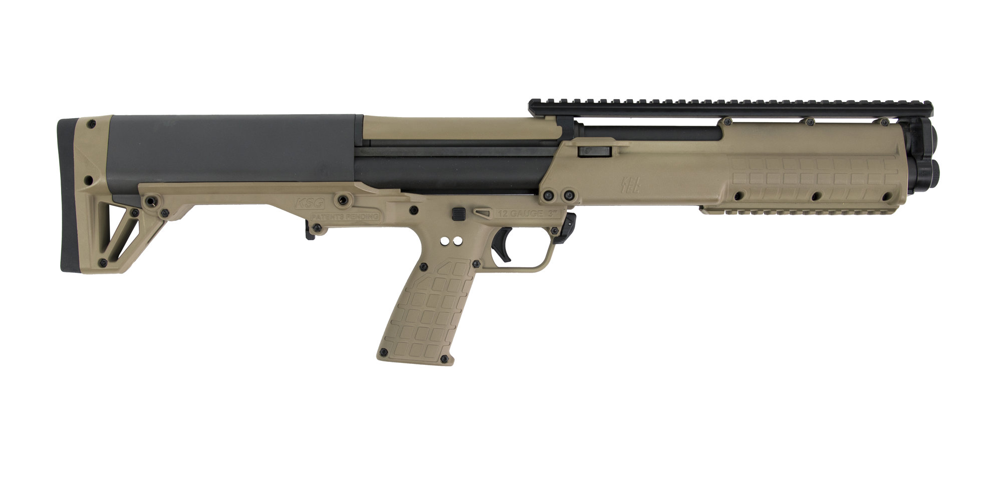 KELTEC KSG 12 Gauge 3" 18.5" 14rf Pump Shotgun - Black / FDE Synthetic