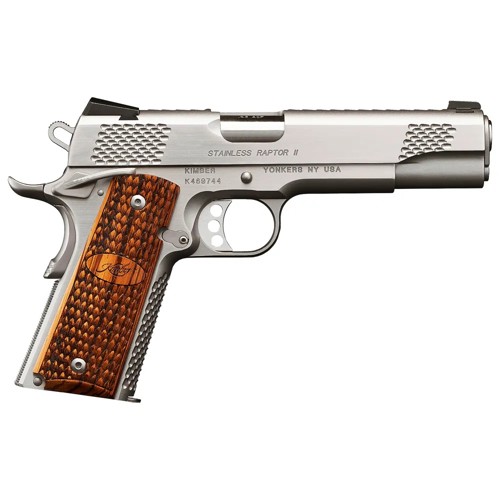KIMBER Raptor II 1911 9mm 5 8rd Pistol  Stainless w Zebrawood Grips