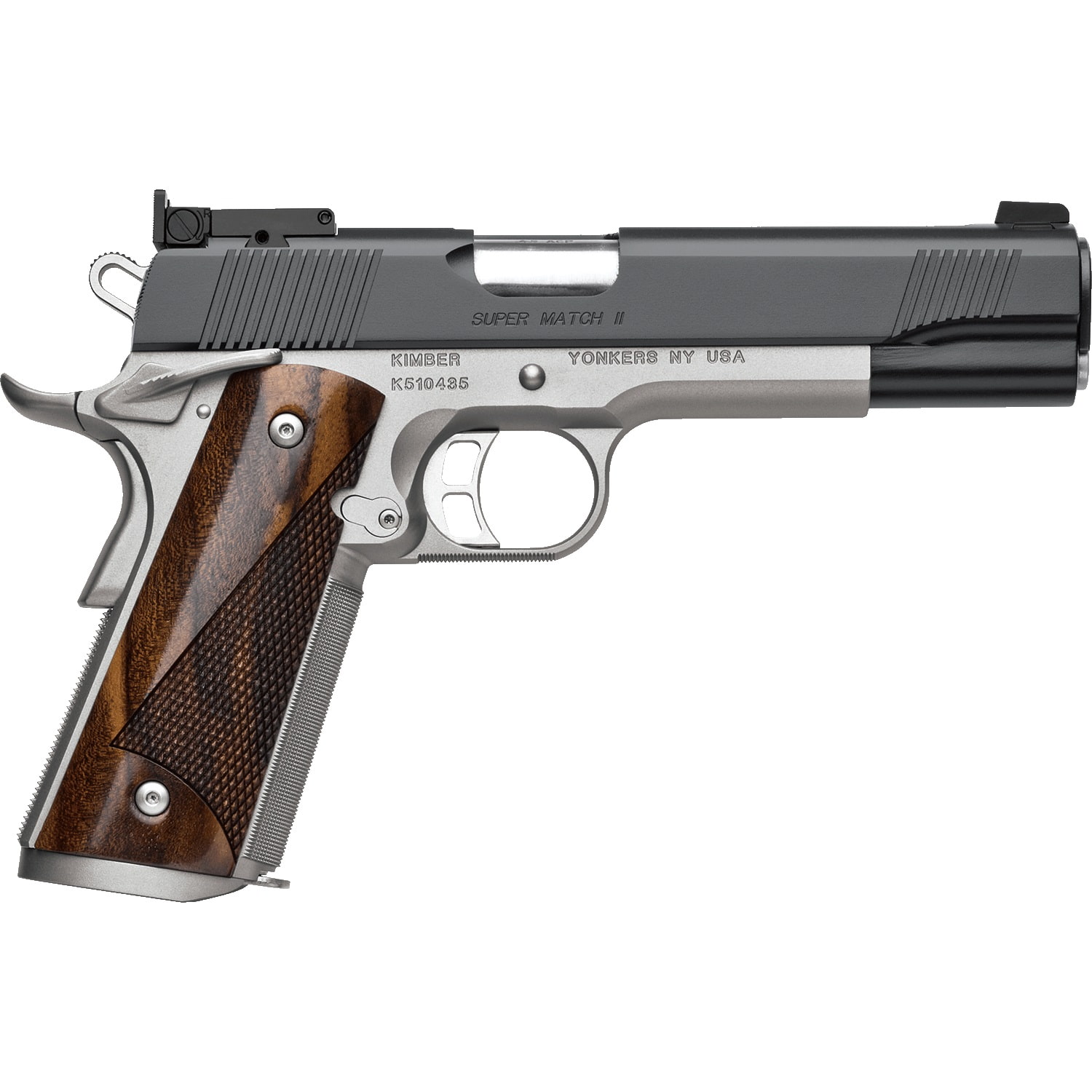 KIMBER Super Match II 45 ACP 8" 8rd Pistol - Two-Tone / Walnut Grips