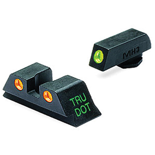 Meprolight MEPROLIGHT TRU-DOT Tritium Night Sight Set for Glock 10MM, 45 | Orange & Green
