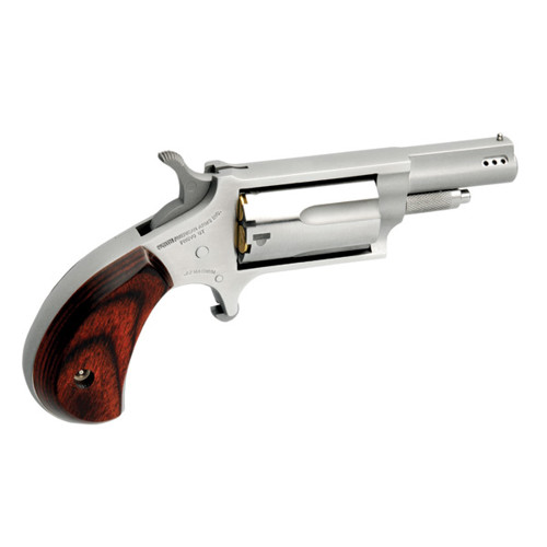 NAA 22 WMR 16 5rd Ported Mini Revolver  Stainless  Rosewood Grips