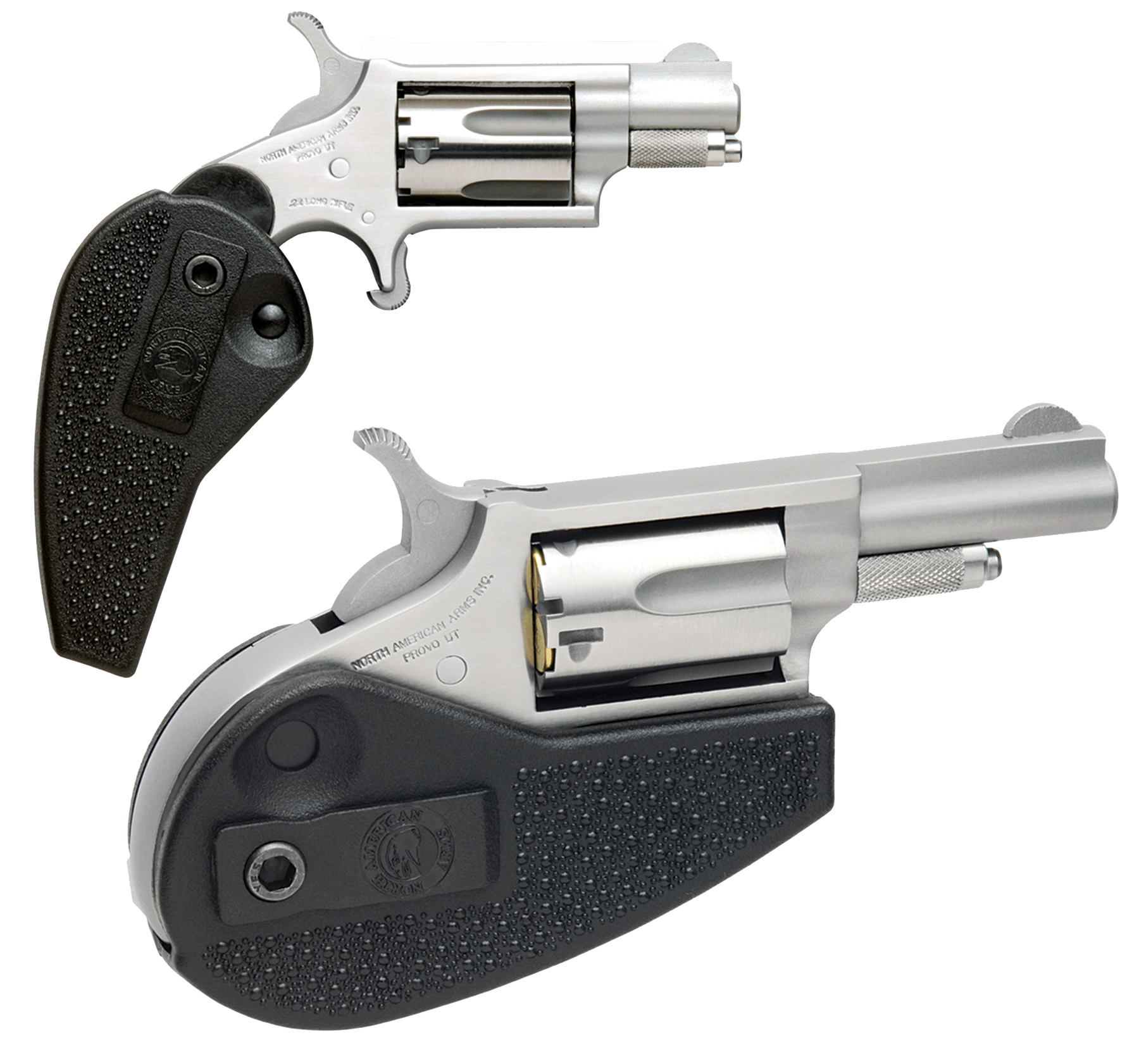 NAA 22 WMR 1.63" 5rd Mini Revolver - Stainless w/ Holster Grip