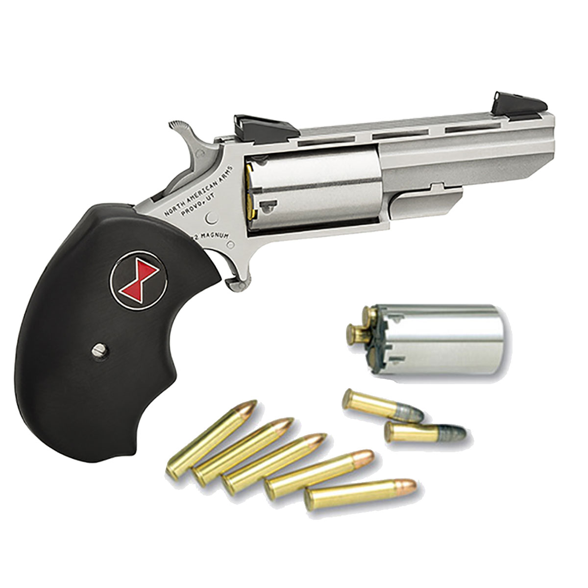 NAA Black Widow 22 LR / 22 WMR 2" 5rd Revolver - Black