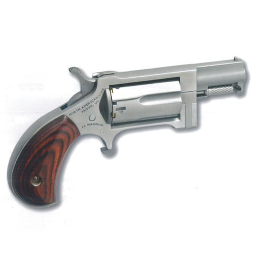 NAA Sidewinder 22WMR 15 5rd MiniRevolver  Stainless  Rosewood Grips