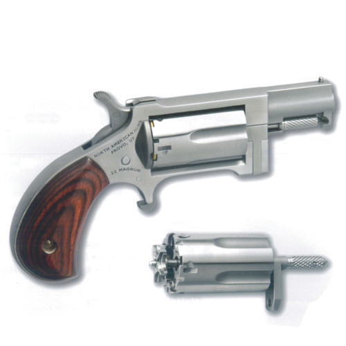 NAA Sidewinder 22LR  22WMR 15 5rd Revolver  Stainless  Rosewood