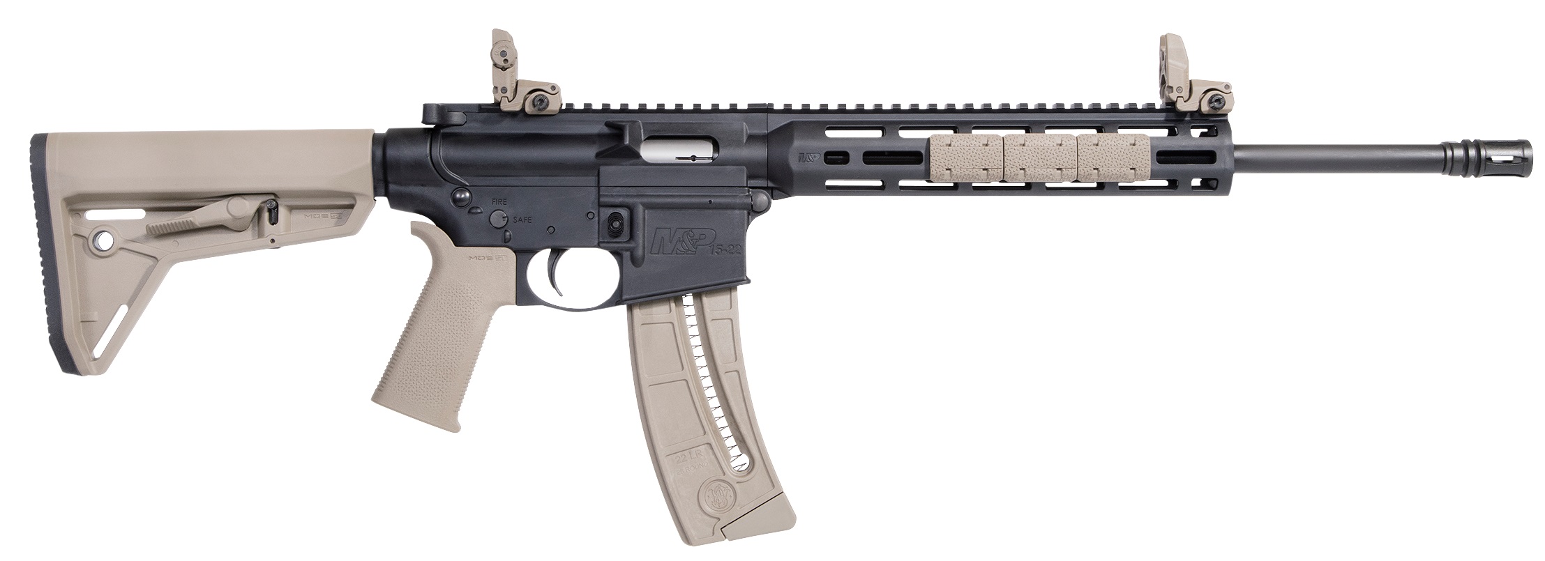 SMITH & WESSON M&P15-22 Sport 22LR 16.5" 25rd Semi-Auto AR15 Rifle - Black / FDE