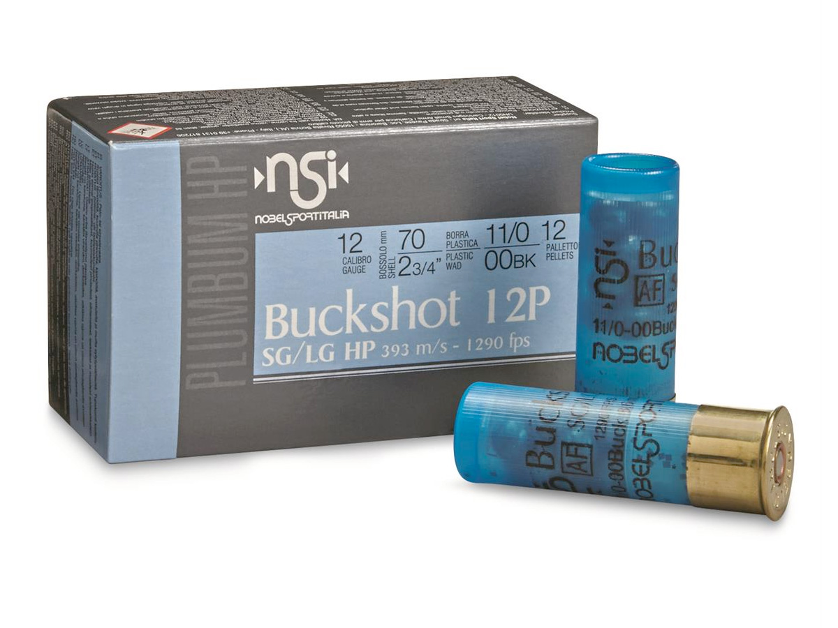Nobel Sport Italia NOBEL AMMO 12Ga 2 3/4" 00 Buckshot 12 Pellets 10rd