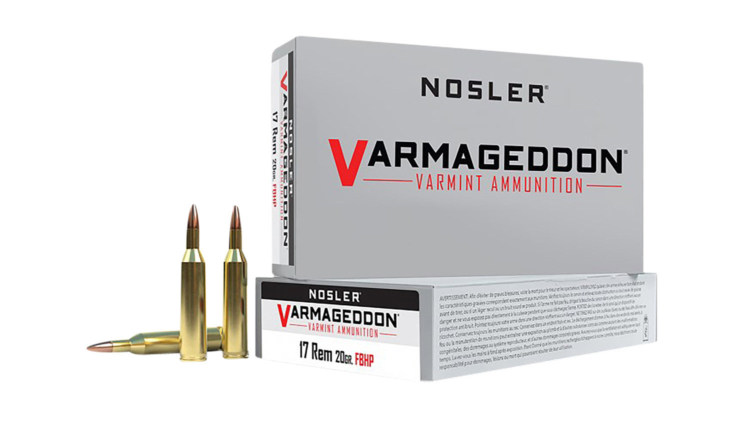 Nosler Nosler 65100 Varmageddon 17 Remington 20 GR Flat Base Hollow Point Fbhp 20 Bx 10 Cs