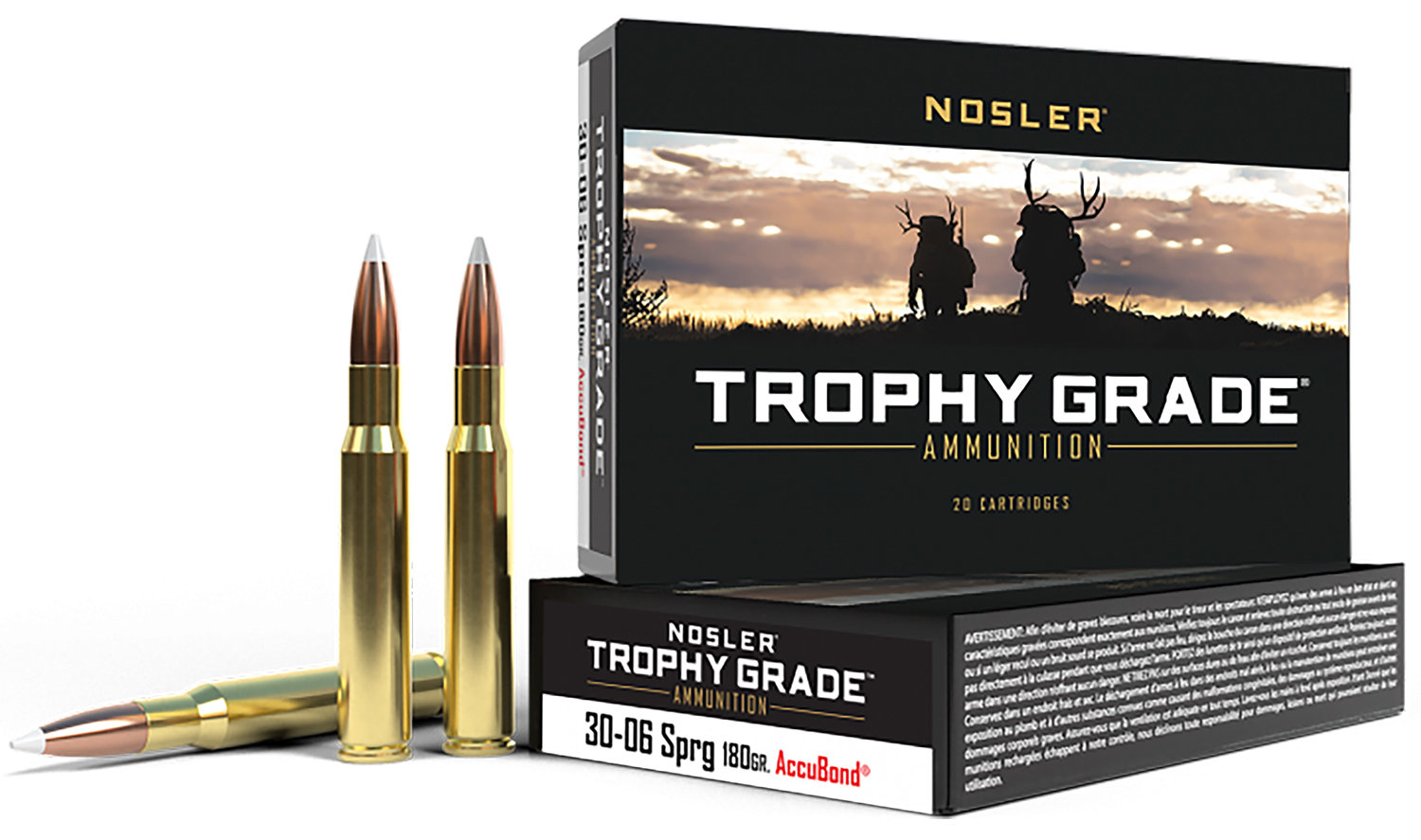 Nosler Trophy Grade Brass .30-06 Springfield 180-Grain 20-Rounds AB