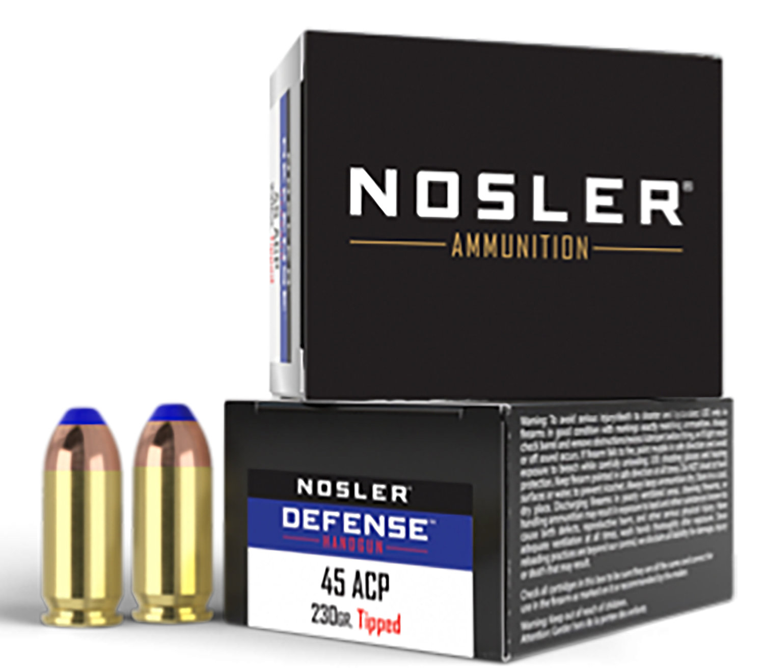 Nosler Nosler 39873 Defense 45 ACP 230 GR Bonded Tipped 20 Bx 10 Cs