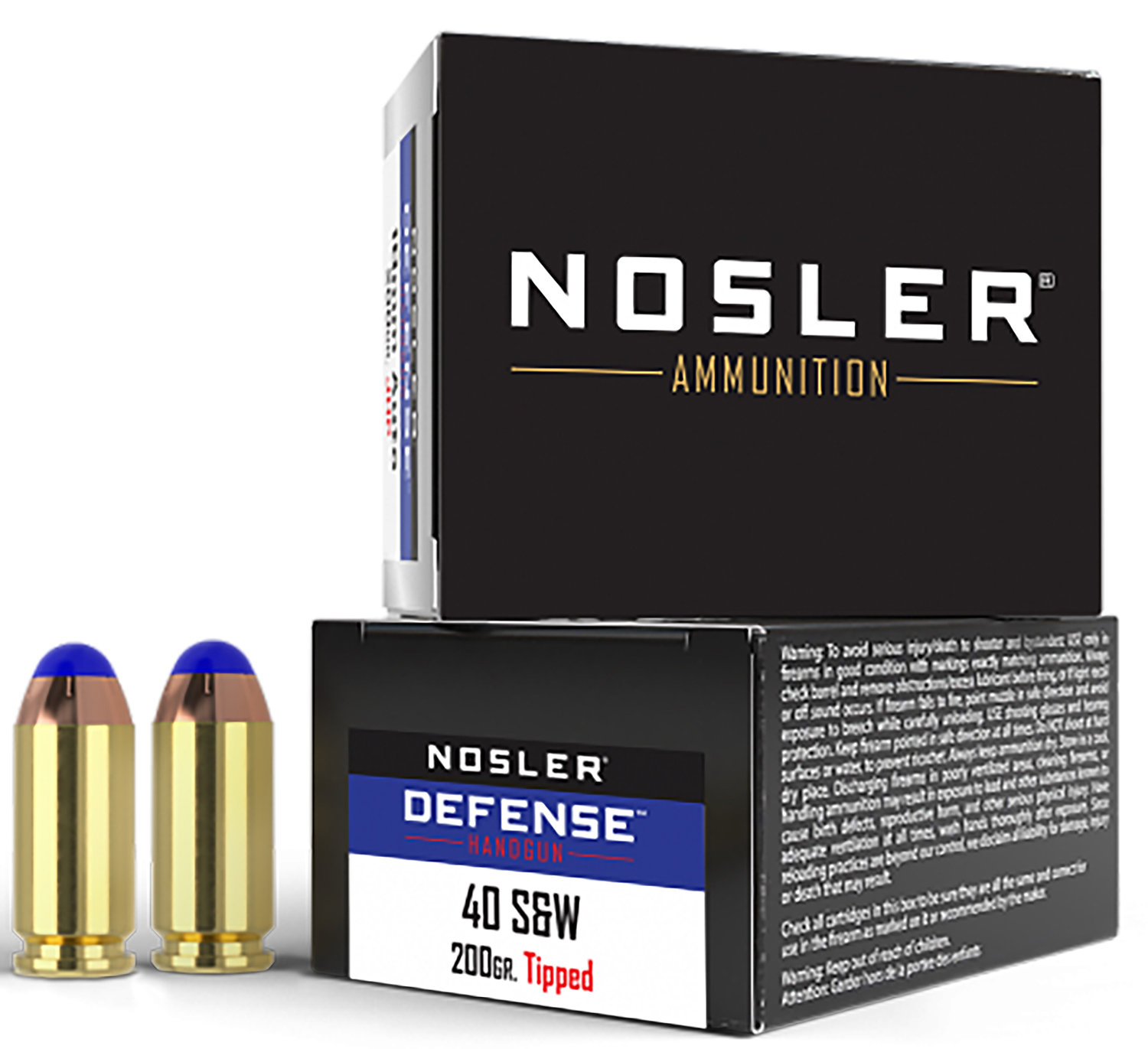 Nosler Nosler 39515 Defense 40 Sw 200 GR Bonded Tipped 20 Bx 10 Cs