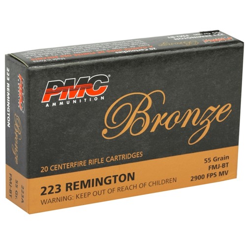 PMC Bronze 223 Rem 55gr Full Metal Jacket Ammunition   20 Rounds