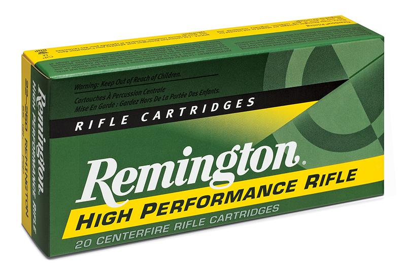 Remington REMINGTON High Performance 22-250 Rem 55Gr Point Soft Point Brass Ammunition | 20 Round