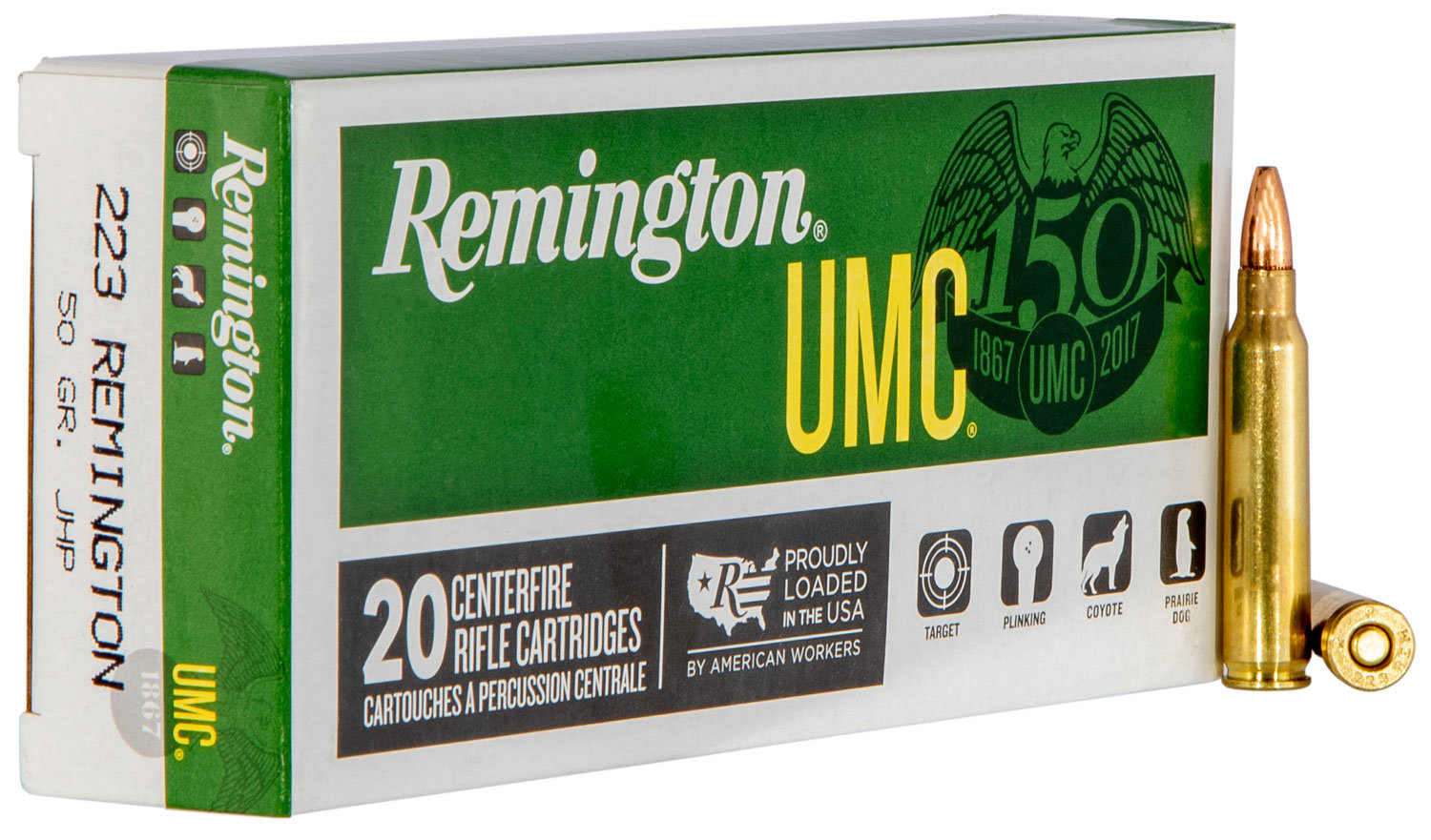 Remington REMINGTON UMC 223 Rem 50 gr Jacket Hollow Point Ammunition | 20 Rounds