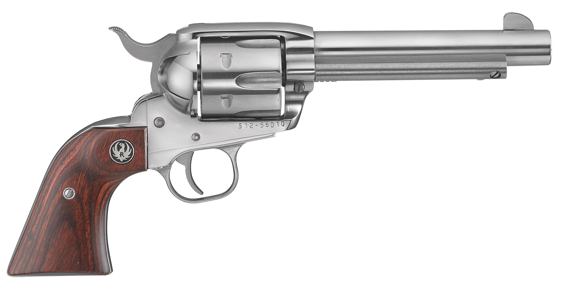 RUGER Vaquero 45LC 4.62" 6rd Revolver - Stainless | Hardwood