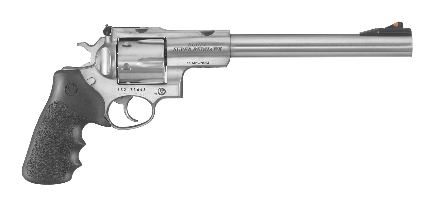 RUGER Super Redhawk 44 Rem Mag 9.5" 6rd Revolver - Stainless | Rubber Grips