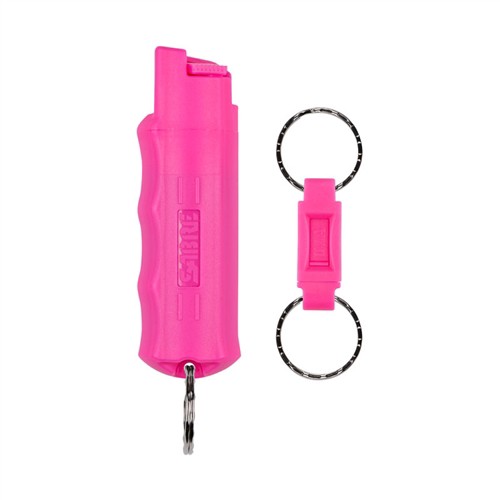 Sabre Pepper Spray Hard Case Key Ring Pink