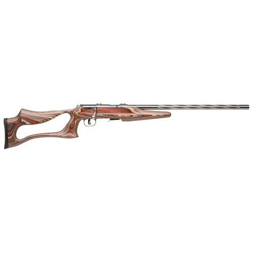SAVAGE ARMS Mark II BSEV 22 LR 21 5rd Bolt Rifle w Fluted Heavy Barrel  Wood Laminate  Stainless