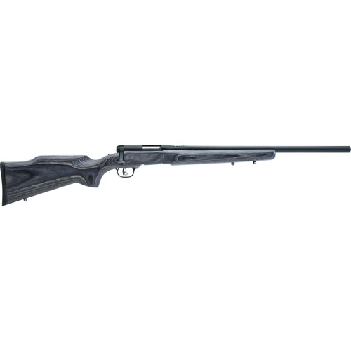 SAVAGE BMag 17 WSM 22 8rd Bolt Action Rifle w Heavy Barrel Fluted Grey Wood Laminate  Black
